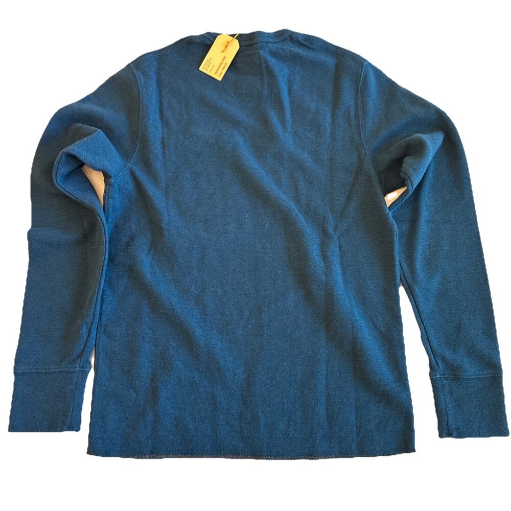 NWT Relwen Micro Waffle Crew, Exclusive, Long Sleeve, Men Size S, Blue - Picture 7 of 8